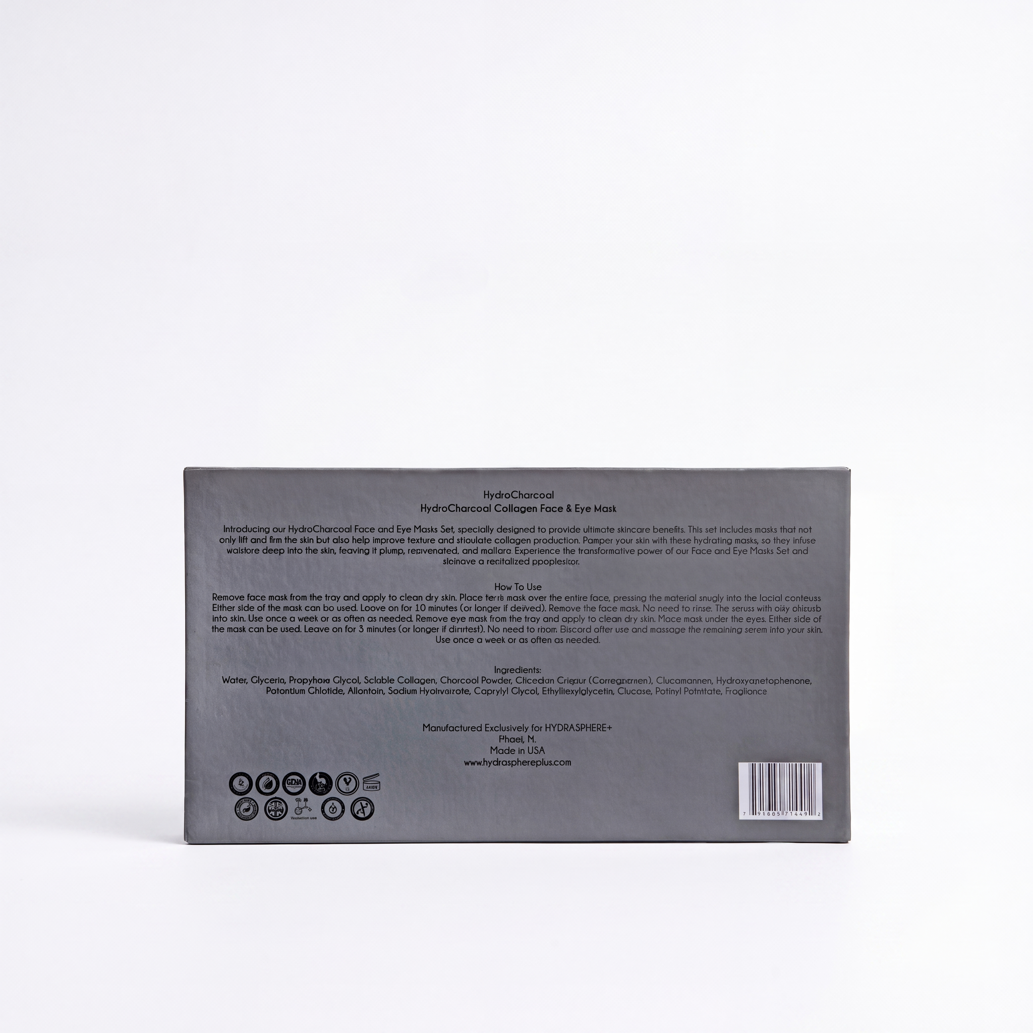 HydroCharcoal Collagen Face & Eye Mask